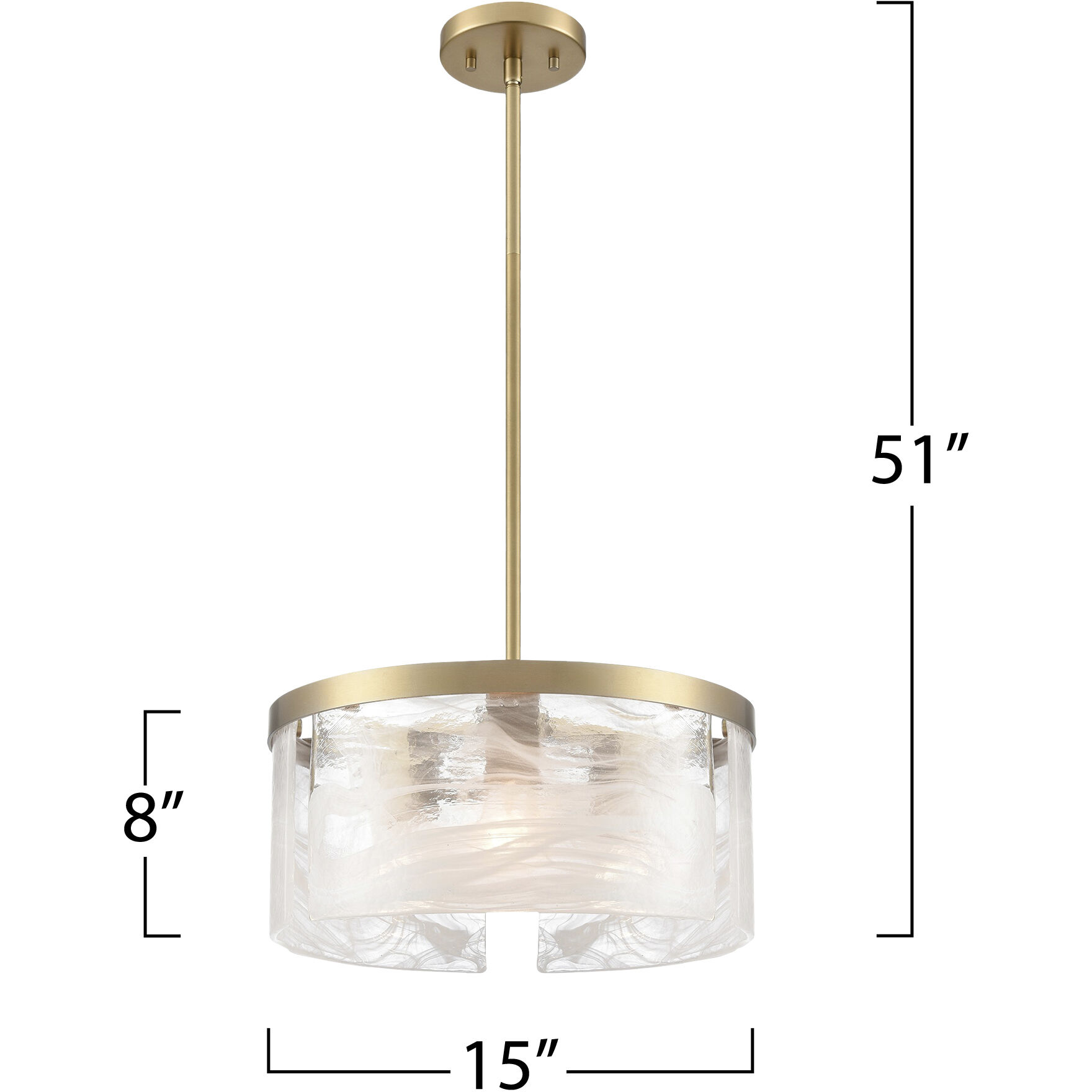 Skye 3 Light 15 inch Brushed Brass Pendant Ceiling Light