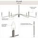 Pilar 6 Light 50 inch Brushed Nickel Chandelier Ceiling Light