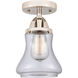 Nouveau 2 Bellmont 1 Light 6 inch Polished Nickel Semi-Flush Mount Ceiling Light in Clear Glass
