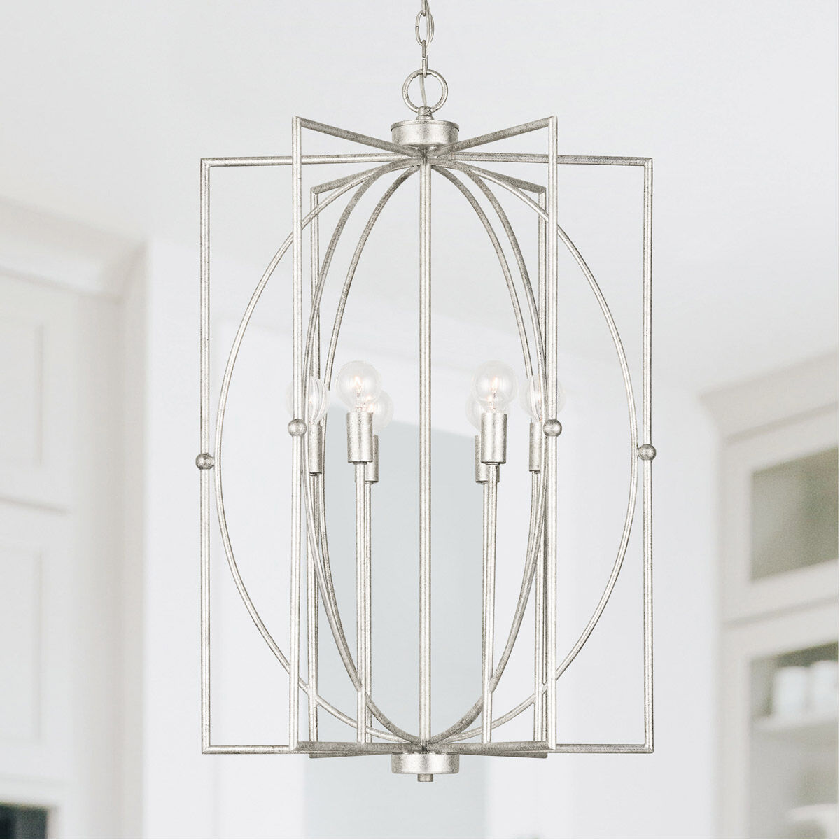 Oran 6 Light 19 inch Antique Silver Foyer Ceiling Light