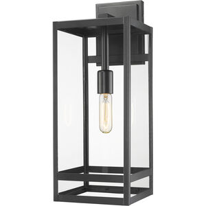 Nuri 1 Light 21.25 inch Black Outdoor Wall Light