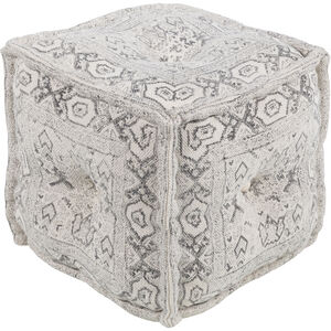 Daveed 16 inch Ivory Pouf, Cube
