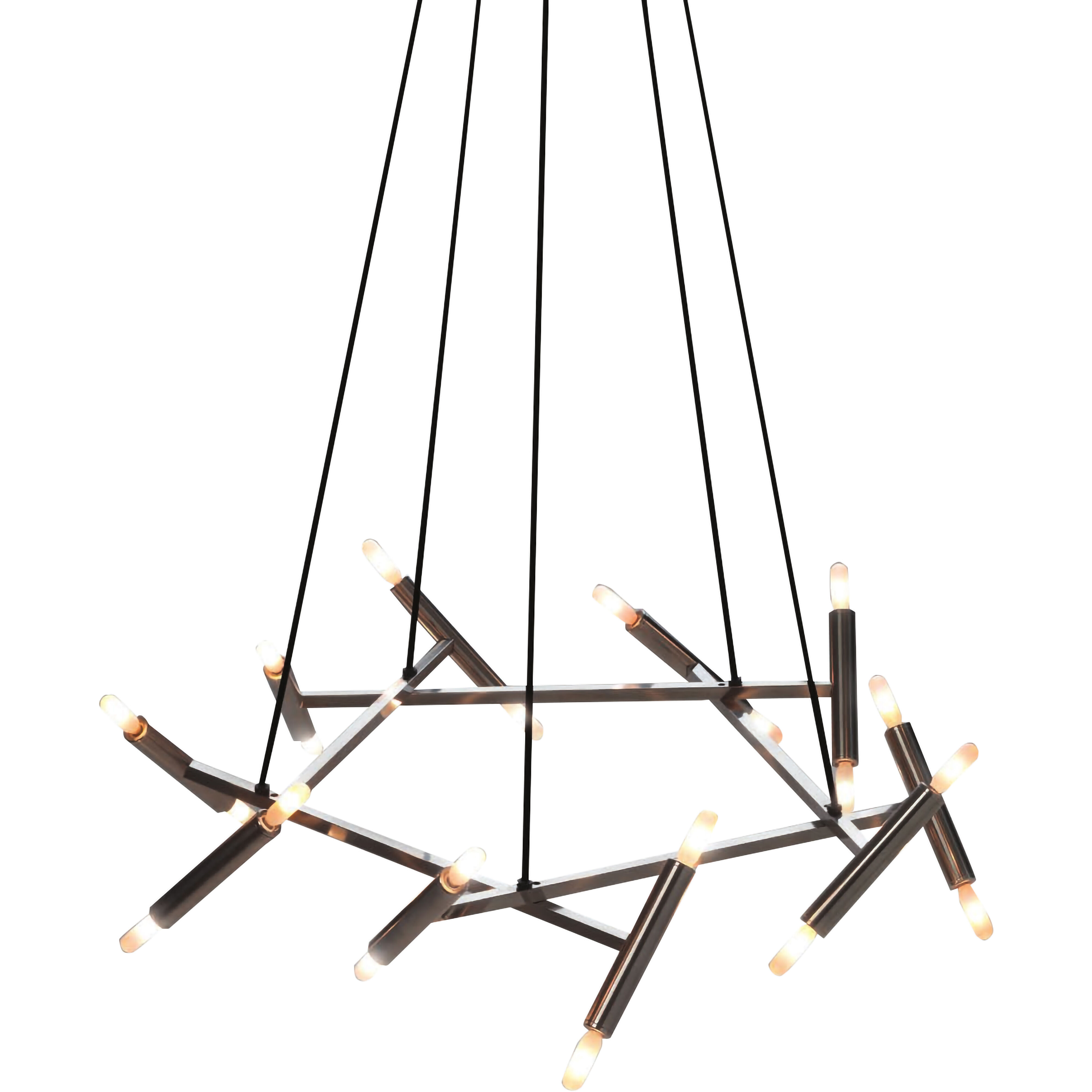 Canada 20 Light 31.4 inch Shiny Nickel Chandelier Ceiling Light