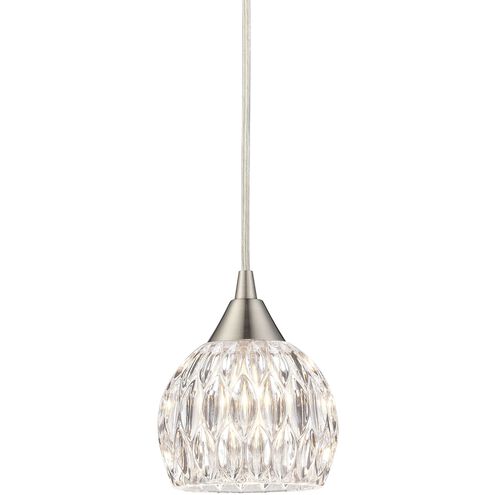 Kersey LED 5 inch Satin Nickel with Clear Mini Pendant Ceiling Light