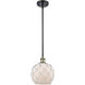 Ballston Farmhouse Rope 1 Light 8 inch Black Antique Brass Pendant Ceiling Light in White Glass with White Rope, Ballston