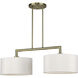 Meridian 2 Light 35 inch Antique Brass Linear Chandelier Ceiling Light, Large