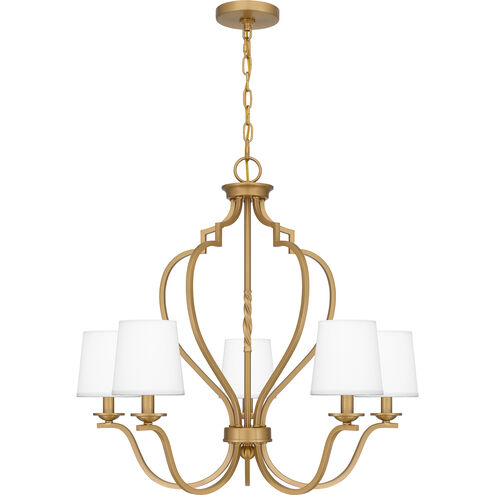 Wilkins 5 Light 27.5 inch Brushed Weathered Brass Chandelier Ceiling Light