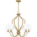 Wilkins 5 Light 27.5 inch Brushed Weathered Brass Chandelier Ceiling Light