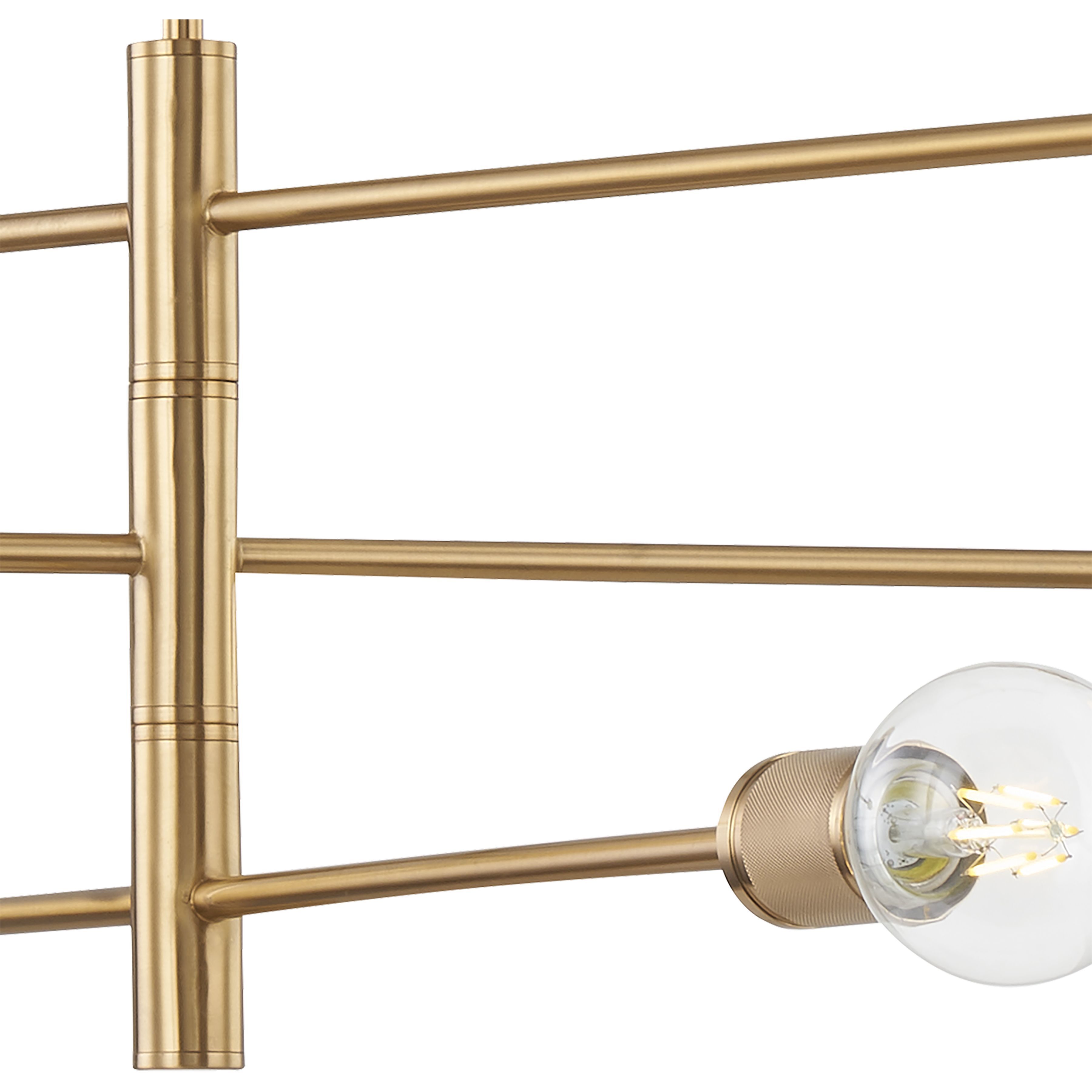 Module 6 Light 34 inch Burnished Brass Chandelier Ceiling Light