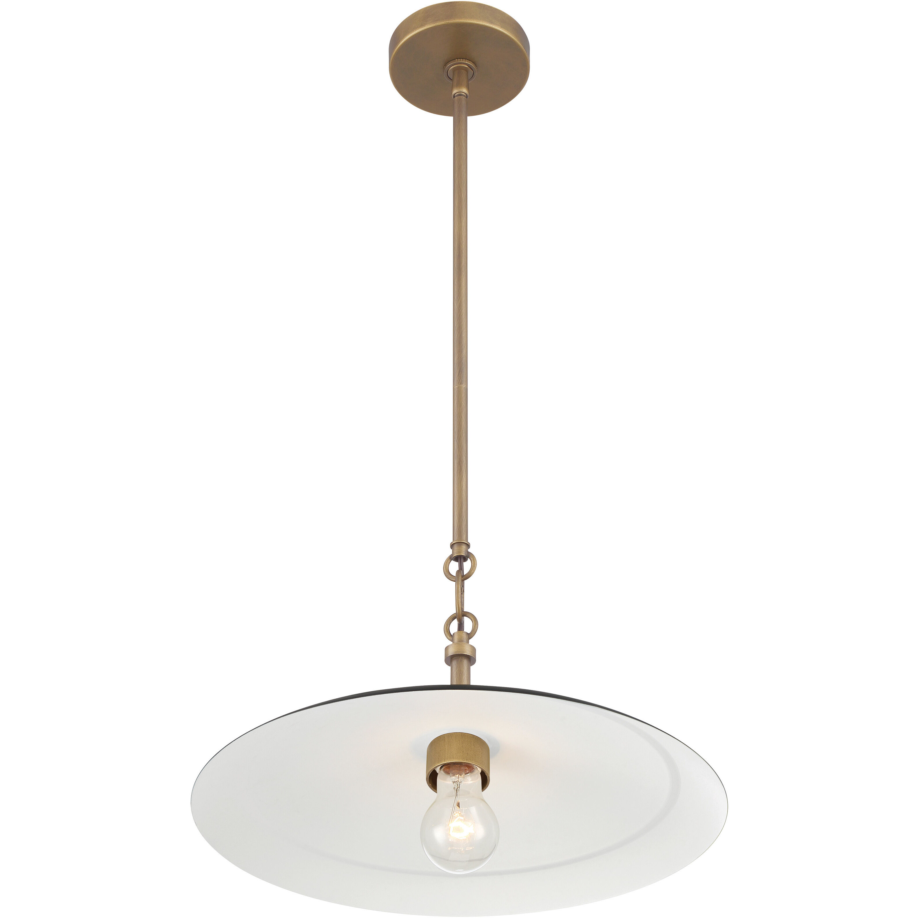 York 1 Light 16 inch Natural Brass Pendant Ceiling Light in Dark Matte Black