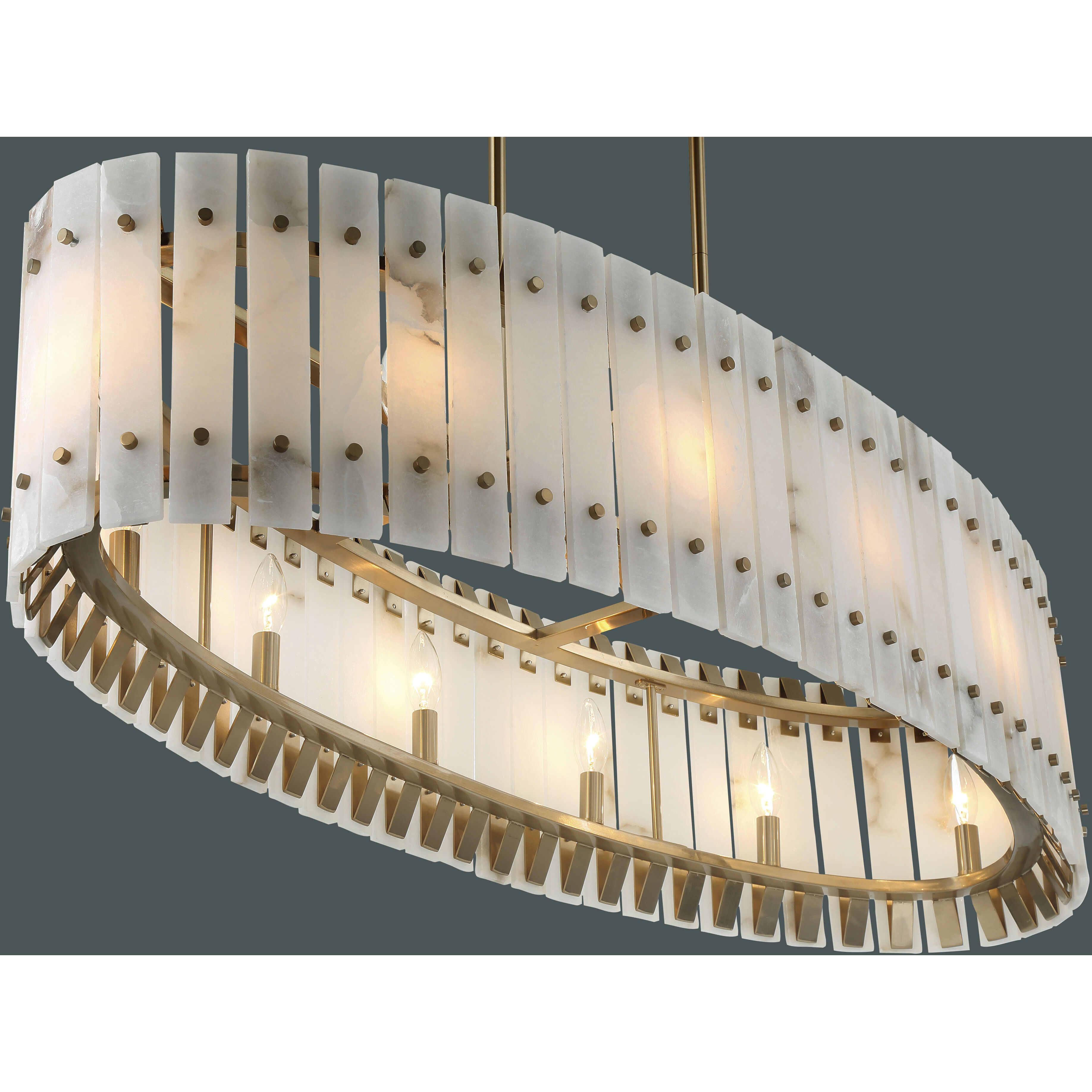 Bardon 12 Light 48 inch Celeste Brass Island Chandelier Ceiling Light