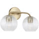 Dolan 2 Light 15.5 inch Matte Brass Vanity Light Wall Light