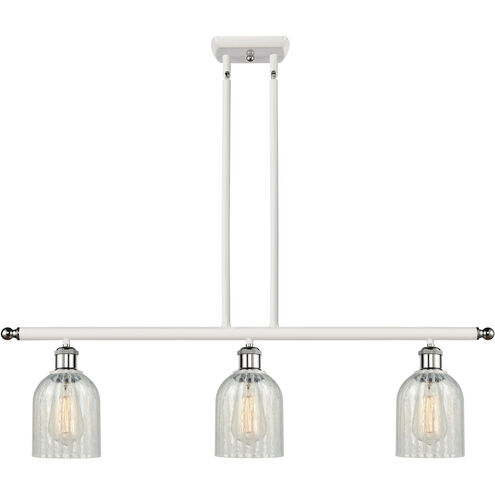 Ballston Caledonia LED 36 inch White and Polished Chrome Island Light Ceiling Light in Mouchette Glass, Ballston