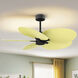 Atlas Alessandra Tropical 48 inch Matte Black with Light Yellow Blades Ceiling Fan