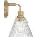 Pleated 1 Light 7.13 inch Premium Bronze Wall Sconce Wall Light