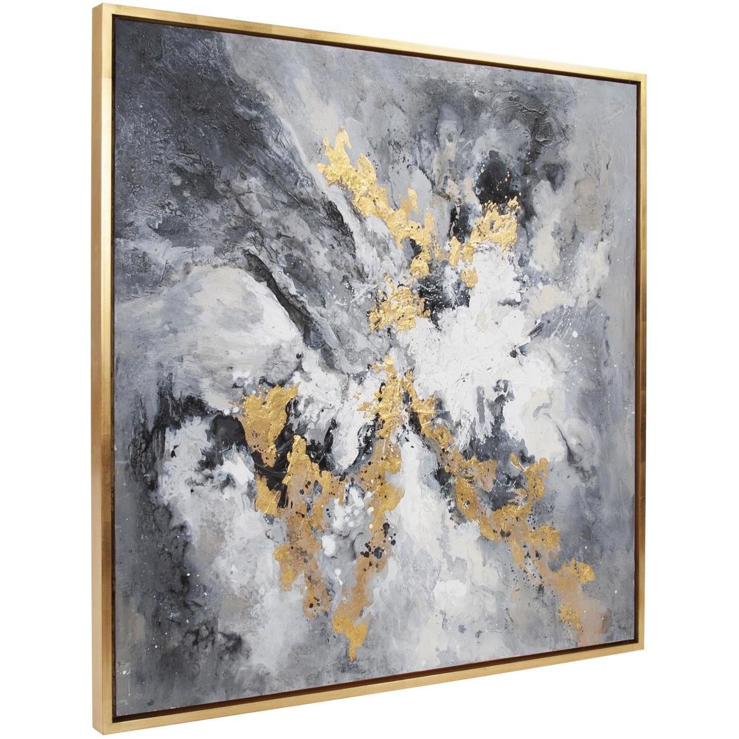 Golden Clouds 40 X 40 inch Hand Painted Canvas