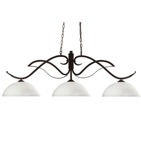Phoenix 3 Light 52 inch Bronze Billiard Ceiling Light in Matte Opal Glass