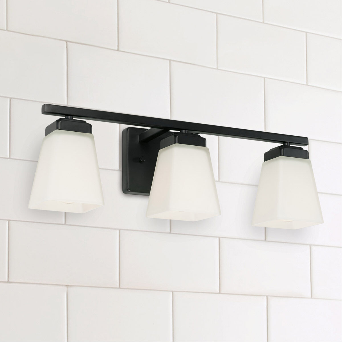 Baxley 3 Light 22 inch Matte Black Vanity Light Wall Light