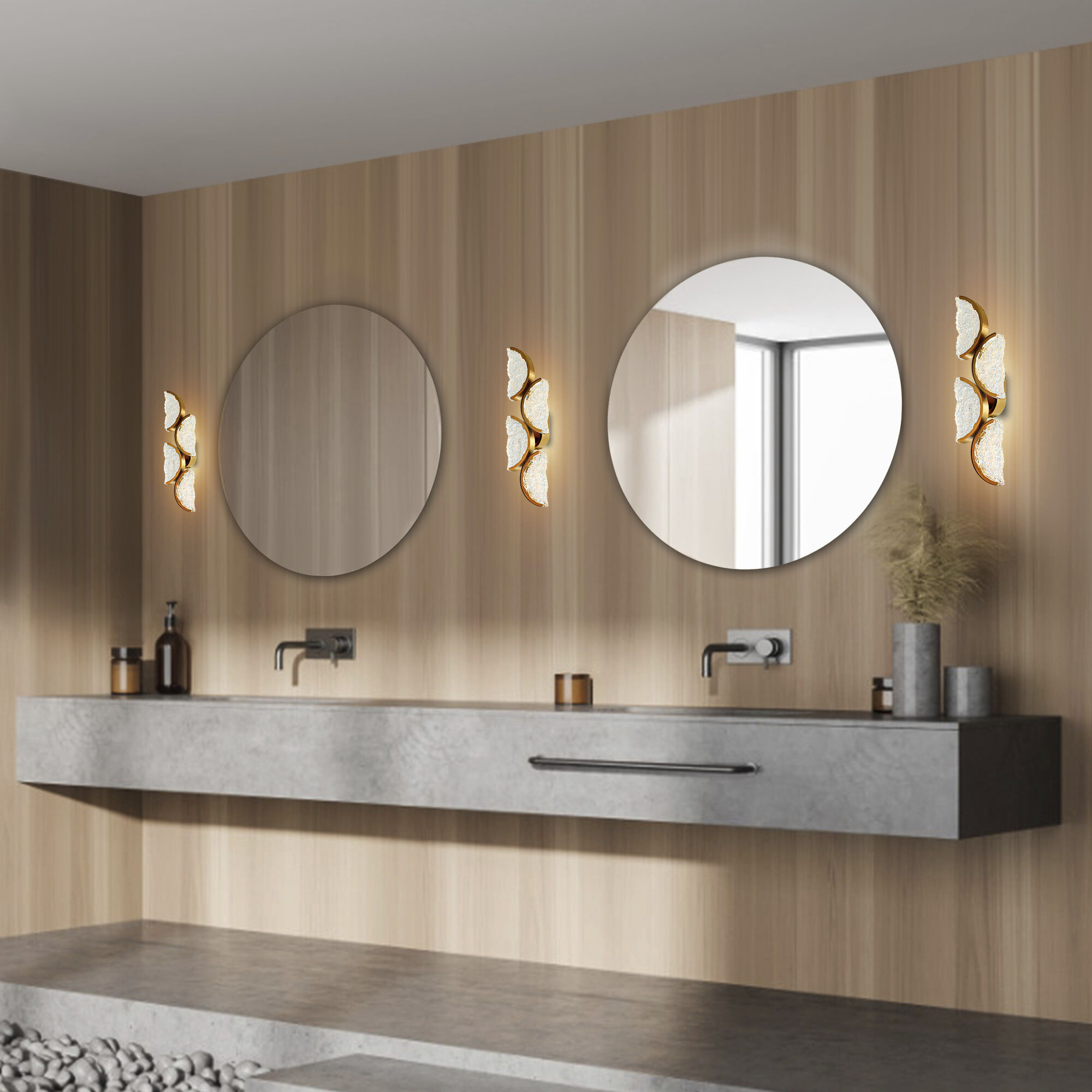 Moon LED 8 inch Brass Wall Light