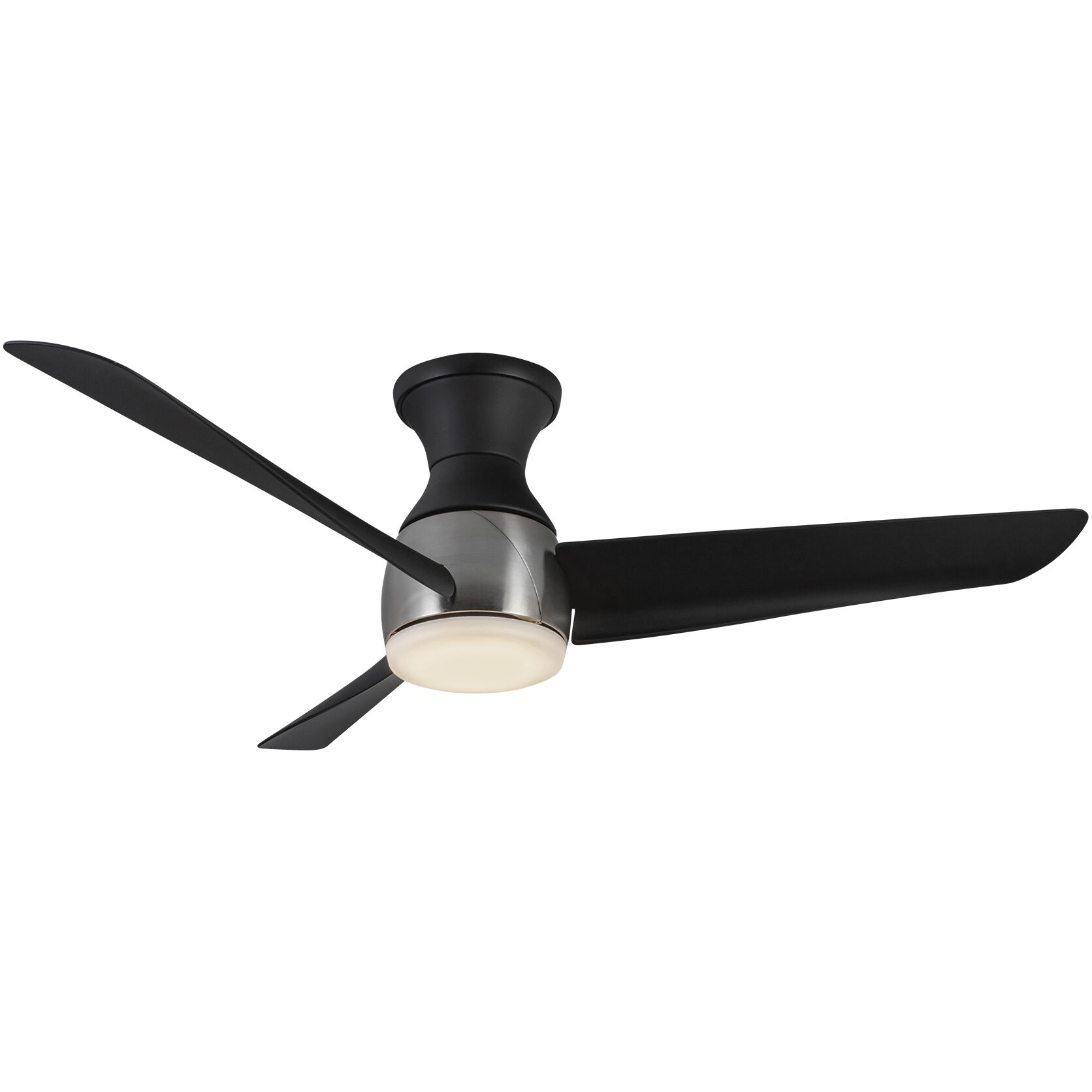 Thalia 54 inch Brushed Nickel/Matte Black Hugger Fan in Brushed Nickel and Matte Black