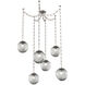 Aster LED 18.7 inch Beige Silver Swag Multi-Pendant Ceiling Light in 3000K LED, Floret Inner - Smoke Outer, Oval Chain