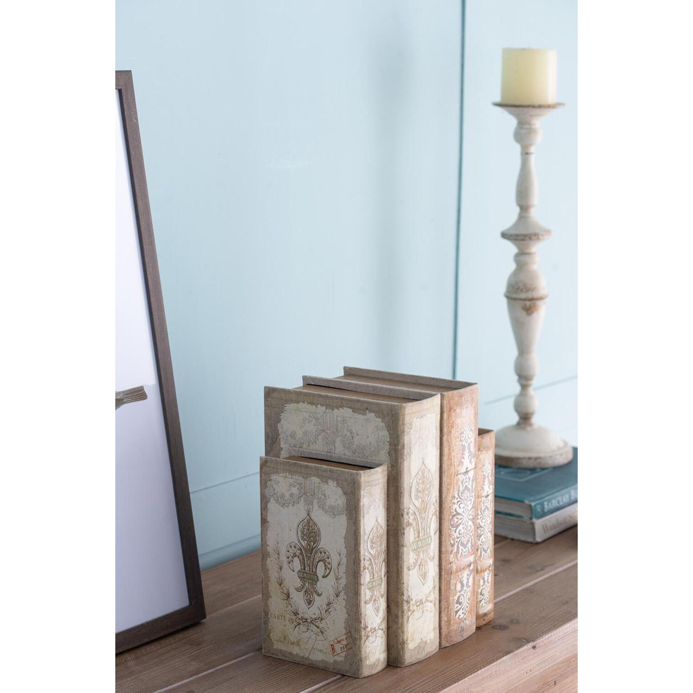 Anita 7 X 3.2 inch White Book Box, Set of 4