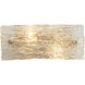 Swan Curved Glass 2 Light 12 inch Clear Textured Glass w/ Antique Brass Wall Sconce Wall Light