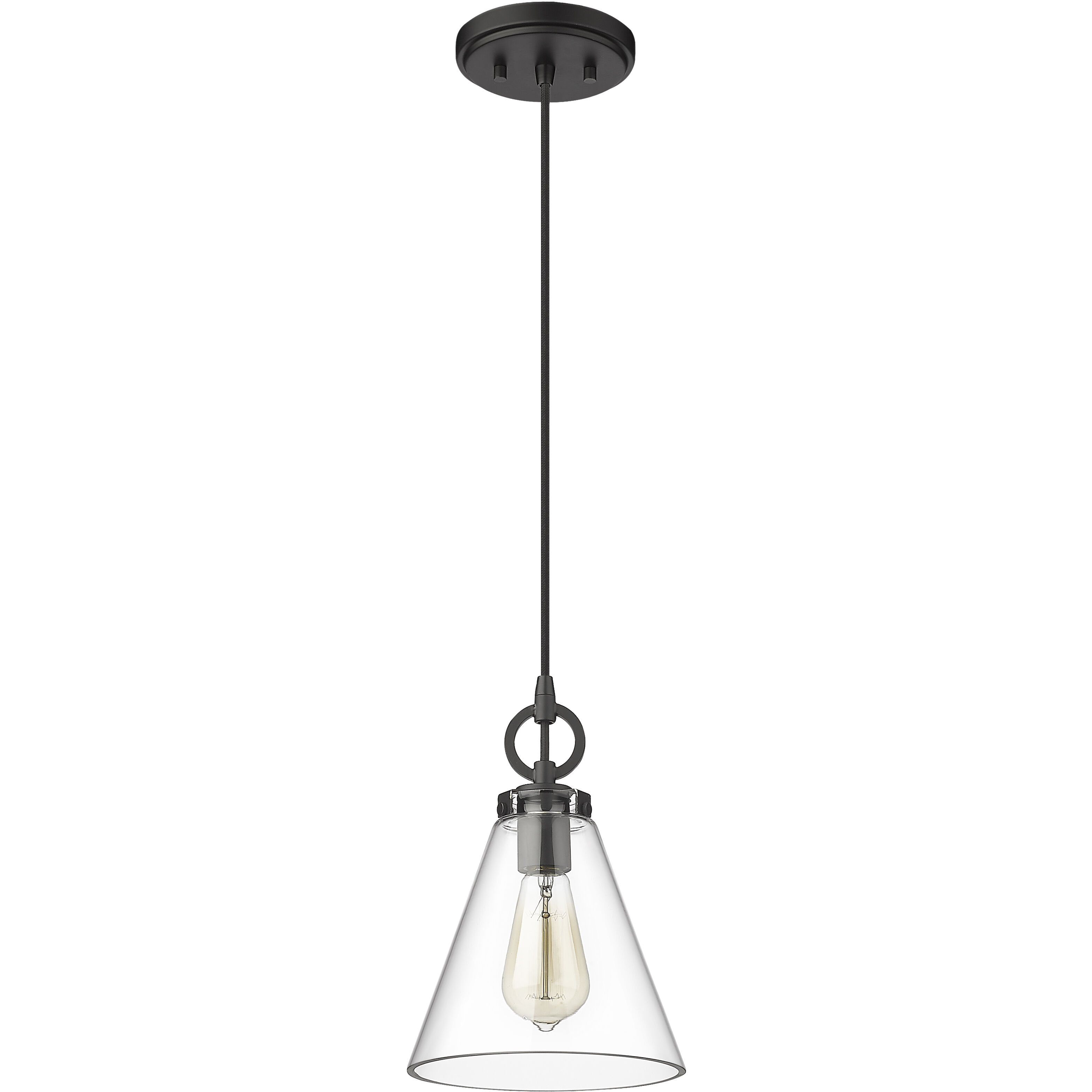 Harper 1 Light 8 inch Matte Black Pendant Ceiling Light