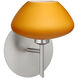 Peri LED 5 inch Satin Nickel Mini Sconce Wall Light in Amber Matte Glass