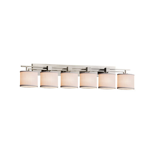 Textile LED 56 inch Dark Bronze Bath Vanity Light Wall Light in 4200 Lm LED, White, Oval