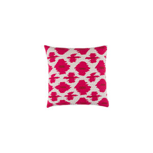 Kantha 20 X 20 inch Bright Pink and Dark Red Throw Pillow