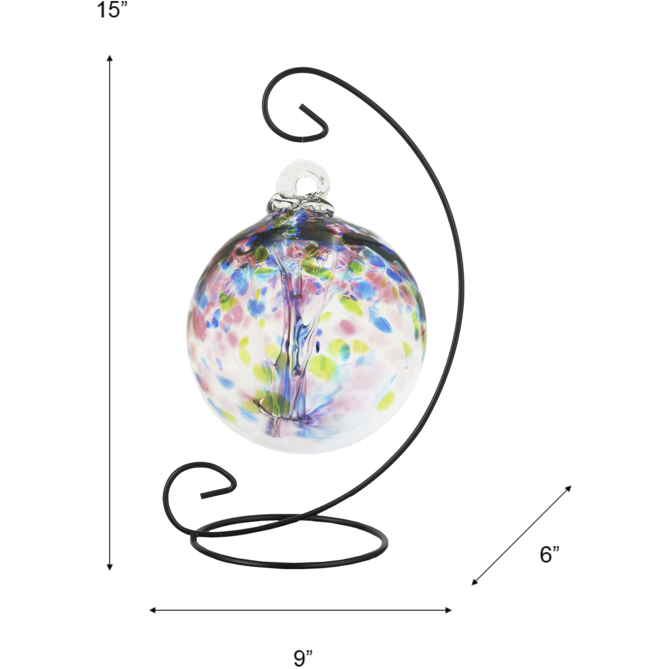 Tree Of Life Multi-color Art Glass Orb