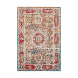 Javan 90 X 60 inch Mustard/Bright Blue/Bright Red/Beige Rugs, Polyester and Cotton