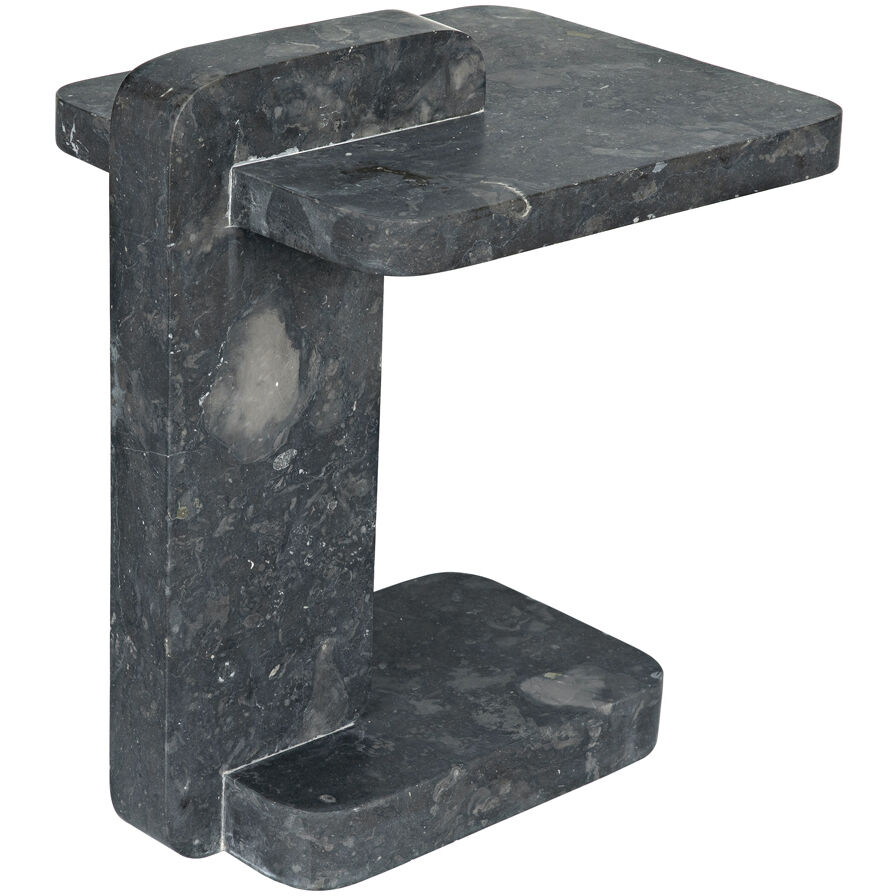 North 22.5 X 20 inch Black Marble Side Table