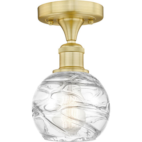 Athens Deco Swirl 1 Light 6 inch Satin Gold Semi-Flush Mount Ceiling Light