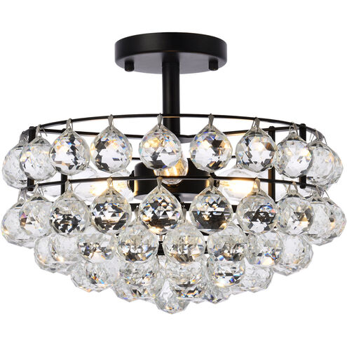 Savannah 3 Light 14 inch Black Flush Mount Ceiling Light