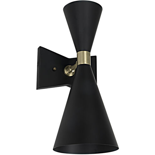 Ariel 1 Light 8 inch Matte Black Sconce Wall Light