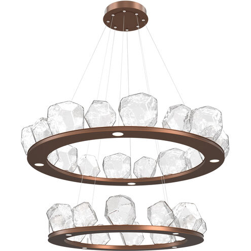 Gem LED 48.7 inch Burnished Bronze Chandelier Ceiling Light, Two-Tier Ring