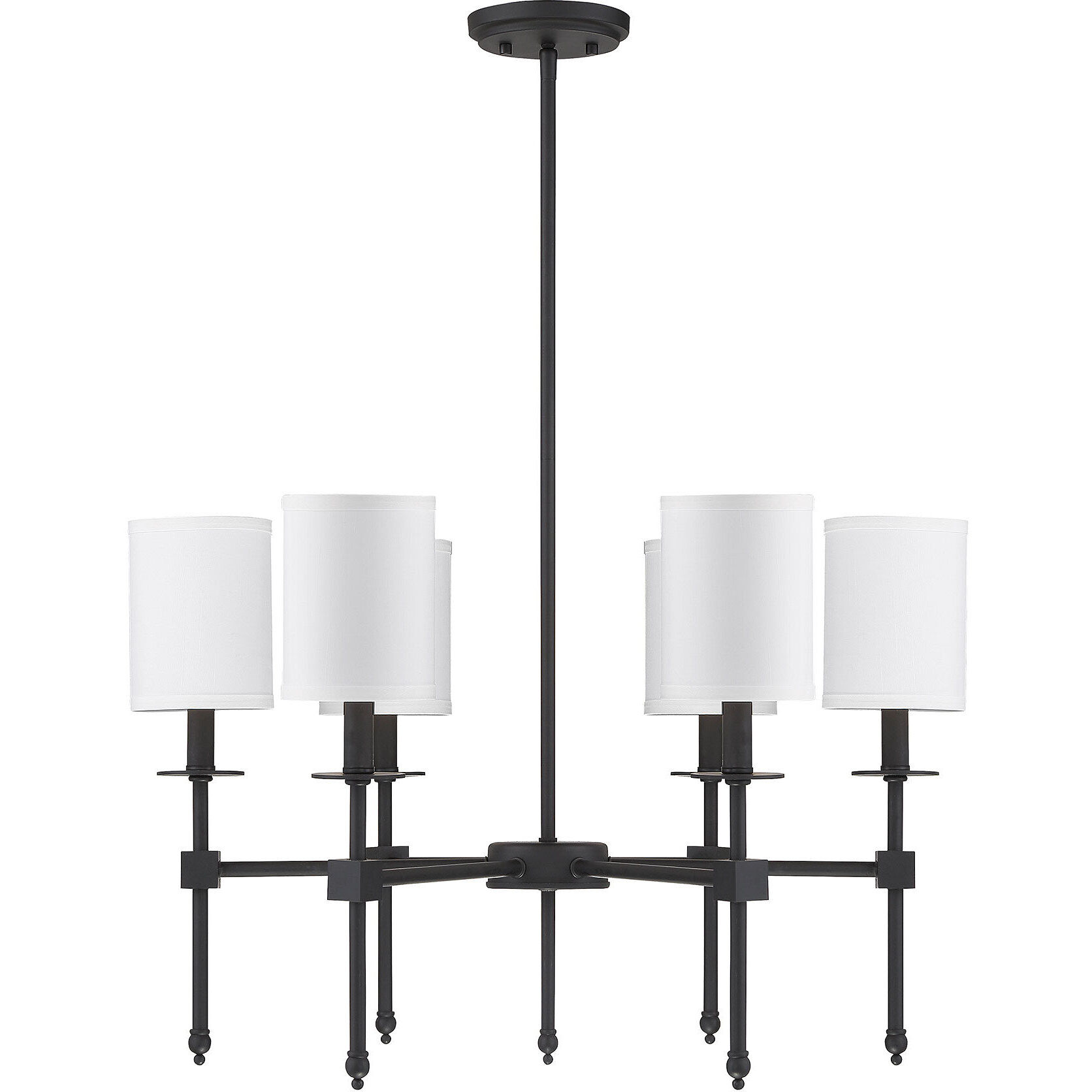 Chatham 6 Light 28 inch Matte Black Chandelier Ceiling Light, Essentials