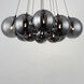Burst LED 27 inch Black Multi-Light Pendant Ceiling Light in Graduating Smoke