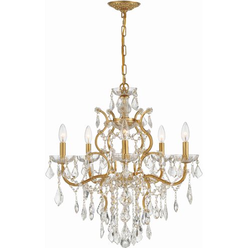 Filmore 6 Light 23 inch Antique Gold Chandelier Ceiling Light in Clear Hand Cut