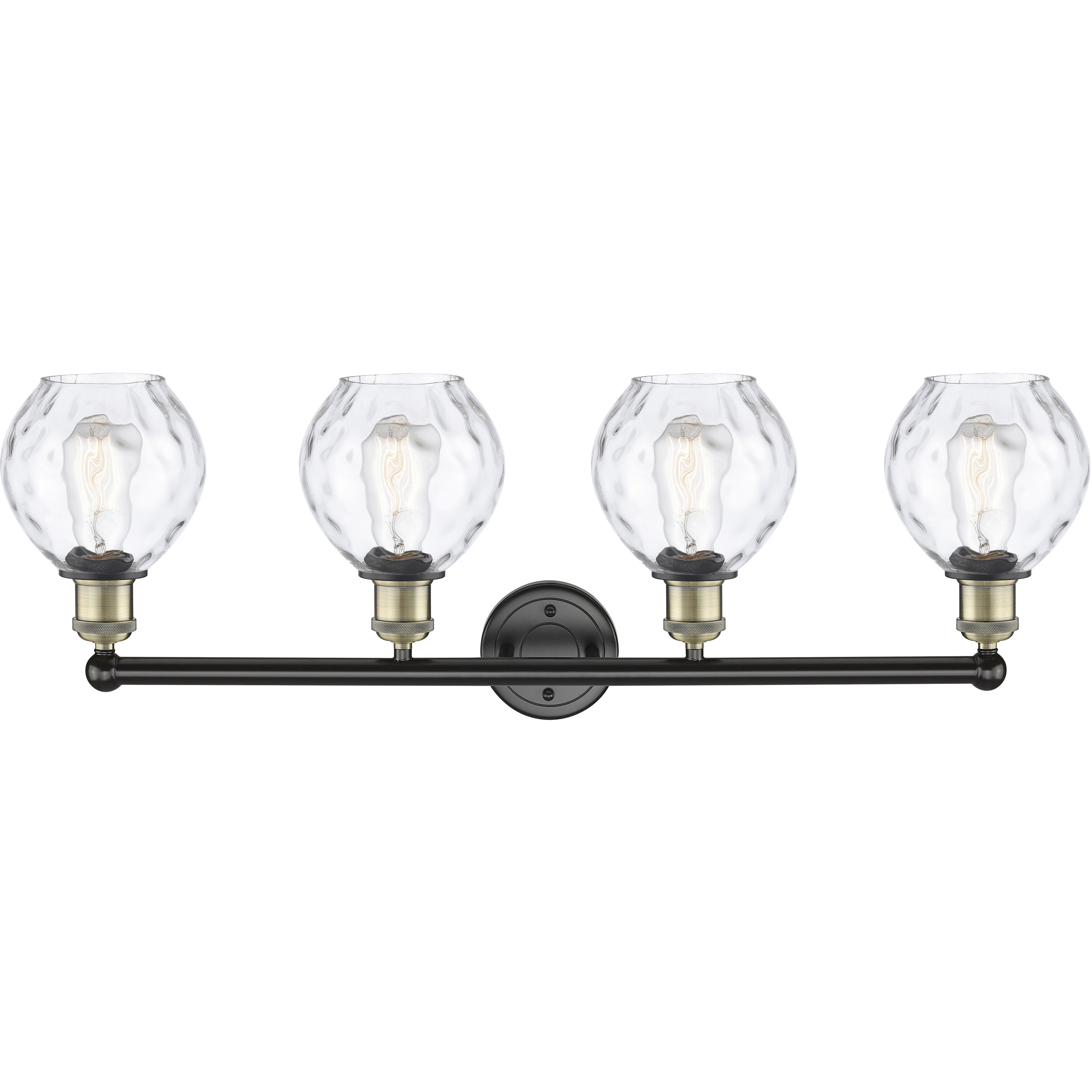 Waverly 4 Light 33 inch Black Antique Brass Bath Vanity Light Wall Light