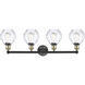 Waverly 4 Light 33 inch Black Antique Brass Bath Vanity Light Wall Light