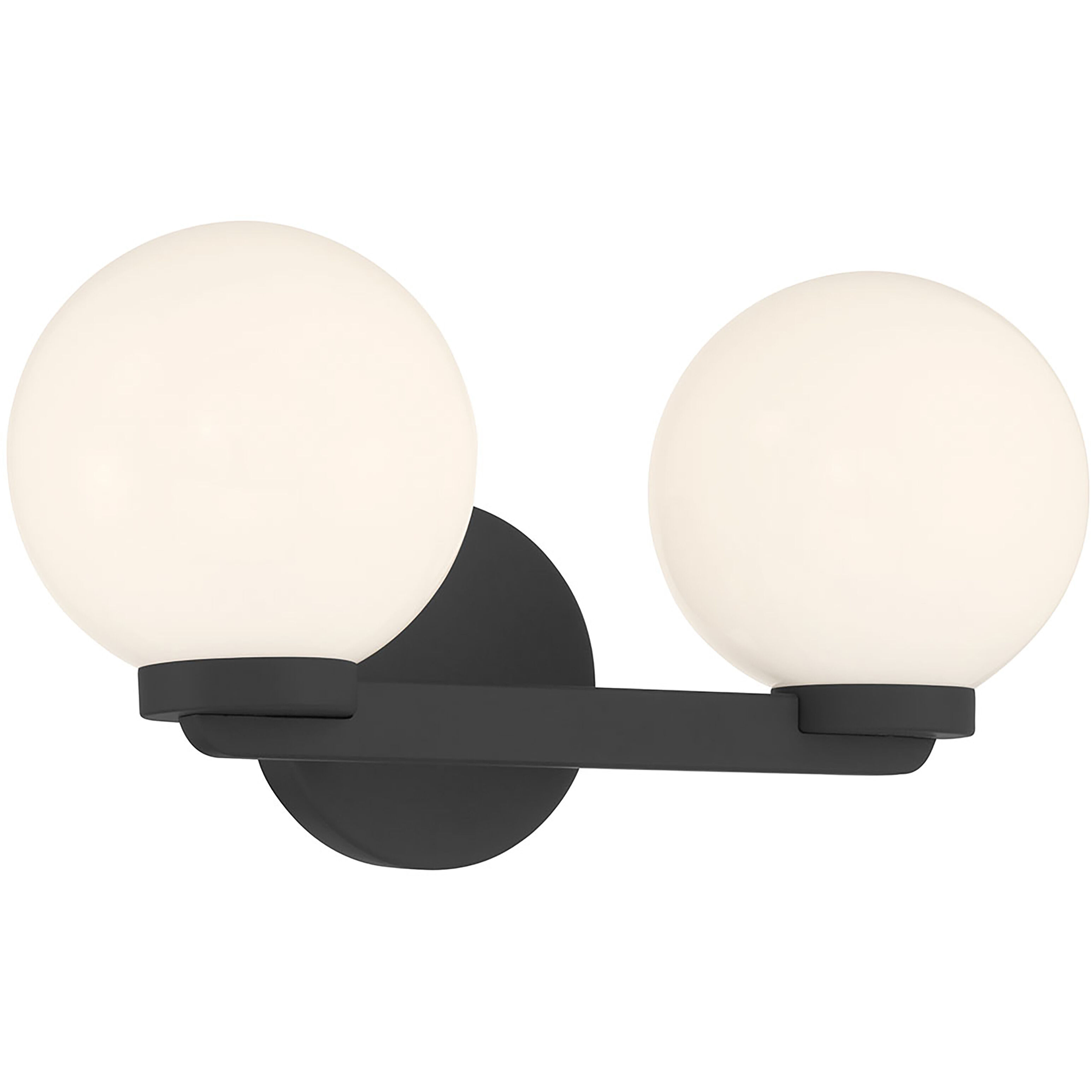 Ardeva 2 Light 14 inch Matte Black Bathroom Vanity Light Wall Light