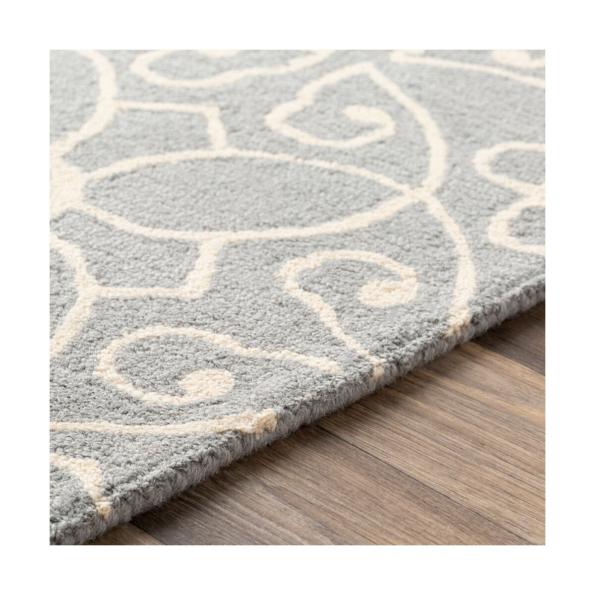 Scott 96 X 29 inch Medium Gray/Cream Rugs, Wool