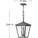 Heritage Trellis 3 Light 11 inch Aged Zinc Outdoor Hanging Lantern in Non-LED
