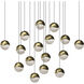 Grapes LED 23.75 inch Brass Pendant Ceiling Light in Large