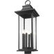 Tiberius 6 Light 34 inch Black Outdoor Post Mount Fixture
