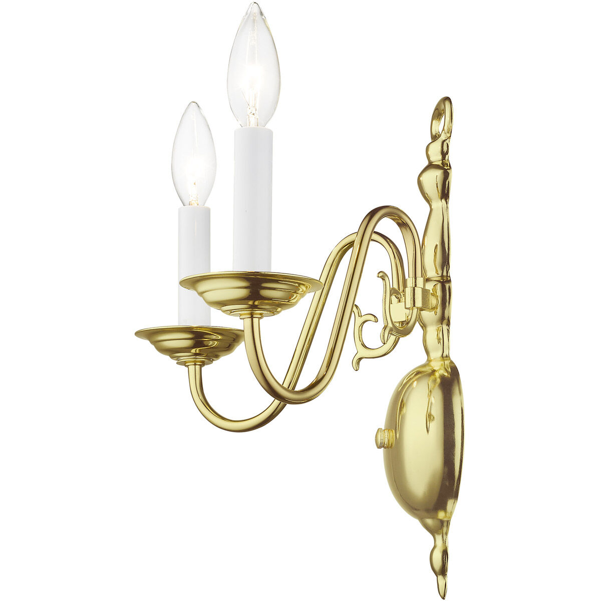 Williamsburgh 2 Light 13 inch Polished Brass Wall Sconce Wall Light