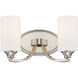 Tilbury 2 Light 14 inch Polished Nickel Bath Light Wall Light